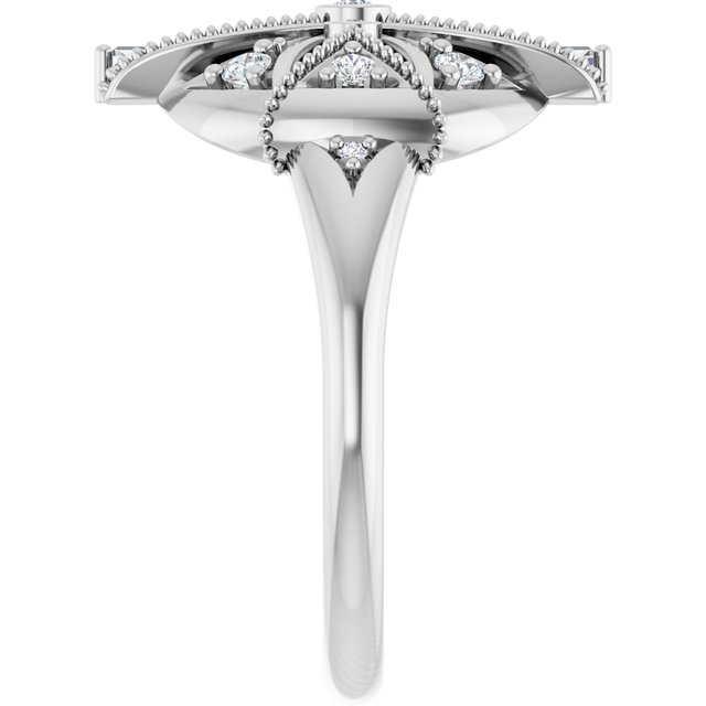 14K White 1/4 CTW Natural Diamond Vintage-Inspired Ring